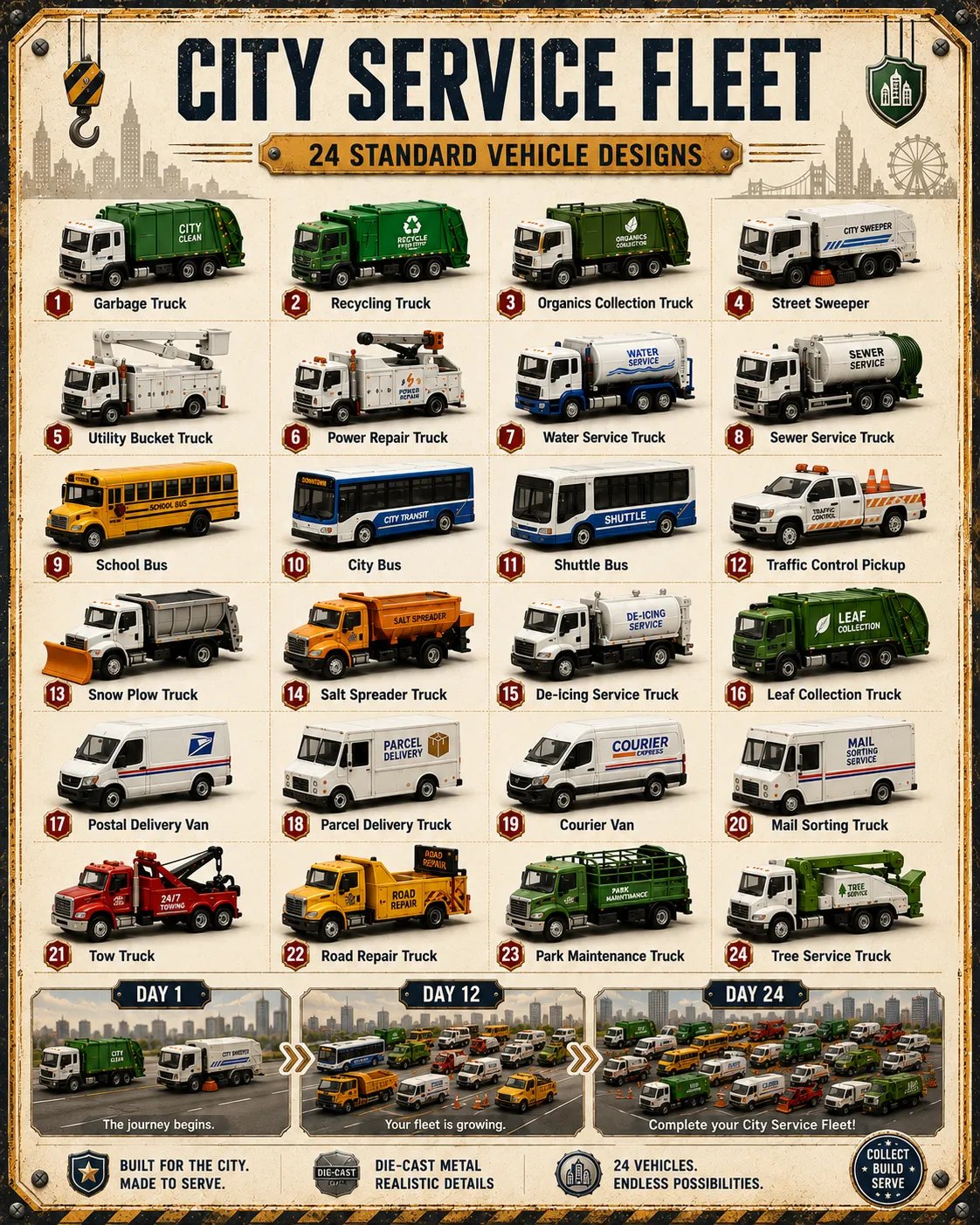 CHRISTMAS SPECIAL OFFER: 50% OFF - 🎁 🎄 24-Day Vehicle Advent Calendar: Build Your Own Fleet🚒