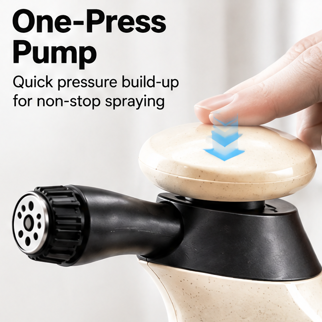 1L Handheld Foam Sprayer with Sponge Set - One-Press Pressurized Foam & Fine Mist Sprayer, Adjustable Nozzle Heavy-Duty Cleaning Bottle for Kitchen, Car Wash, & Home