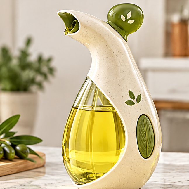 2-in-1 Glass Oil Dispenser and Mister Bottle - 300ml Dual-Function Oil Pourer & Spray Bottle for Cooking, Air Fryer, BBQ, Salad, & Kitchen Counter