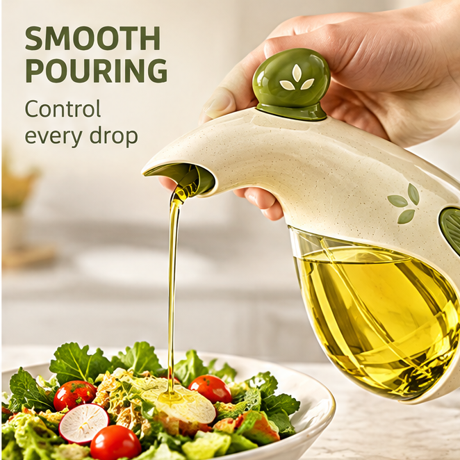 2-in-1 Glass Oil Dispenser and Mister Bottle - 300ml Dual-Function Oil Pourer & Spray Bottle for Cooking, Air Fryer, BBQ, Salad, & Kitchen Counter