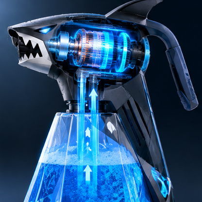 2L Shark Handheld Foam Sprayer - High-Pressure Manual Pump Foam Cannon, Adjustable Nozzle Car Wash Sprayer Bottle for Auto Detailing, Windows, & Outdoor Cleaning