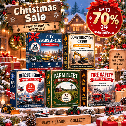 CHRISTMAS SPECIAL OFFER: 50% OFF - 🎁 🎄 24-Day Vehicle Advent Calendar: Build Your Own Fleet🚒
