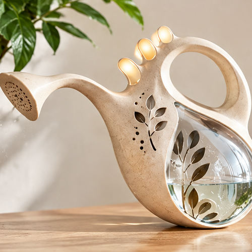 Decorative Indoor Watering Can with Long Spout - Transparent Water Level Window & Ergonomic Handle for Houseplants, Flowers, Bonsai, & Outdoor Garden
