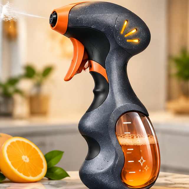 Handheld Kitchen Degreasing Foam & Liquid Spray Cleaner - Ergonomic Heavy-Duty Power Sprayer Bottle for Stove Tops, Range Hoods, Counters, & Oven Care