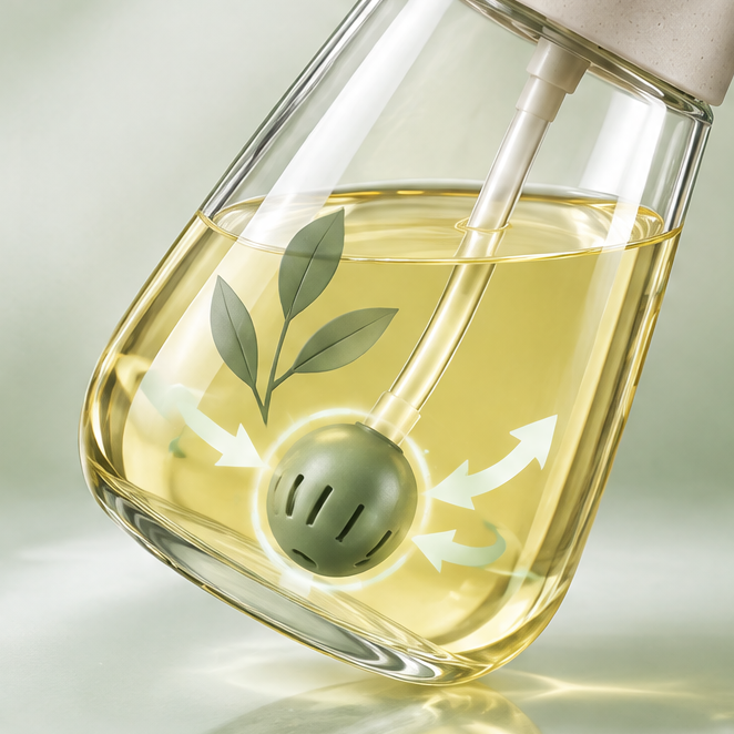 Oil Sprayer for Cooking, Fine Mist Olive Oil Sprayer Bottle with Ergonomic Handle & Gravity Ball Filter, Leakproof Oil Mister Dispenser for Air Fryer, Salad, Baking, BBQ, and Roasting