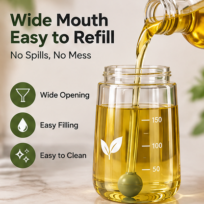 Ultra-Fine Olive Oil Sprayer Bottle for Cooking - 0.1s Fast Spray, Leakproof Glass Oil Mister Dispenser for Air Fryer, BBQ, Salad, & Baking