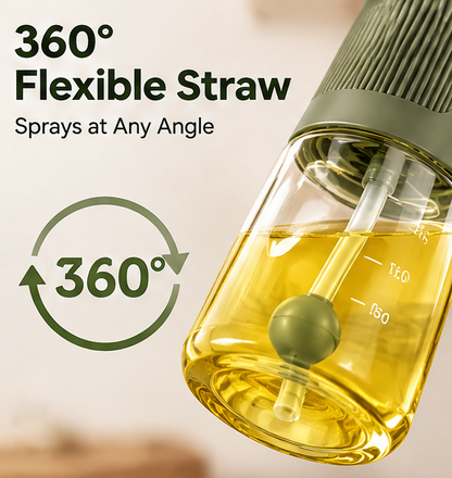Ultra-Fine Olive Oil Sprayer Bottle for Cooking - 0.1s Fast Spray, Leakproof Glass Oil Mister Dispenser for Air Fryer, BBQ, Salad, & Baking